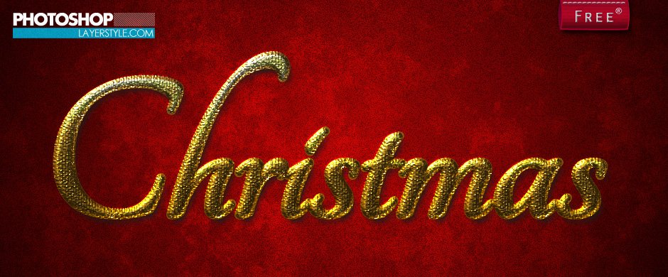 free christmas photoshop styles text effects